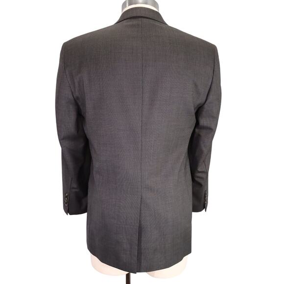 Jos A Bank Sport Coat Mens 41R Wool Gray Micro Plaid Lined Jacket Blazer - Picture 2 of 16